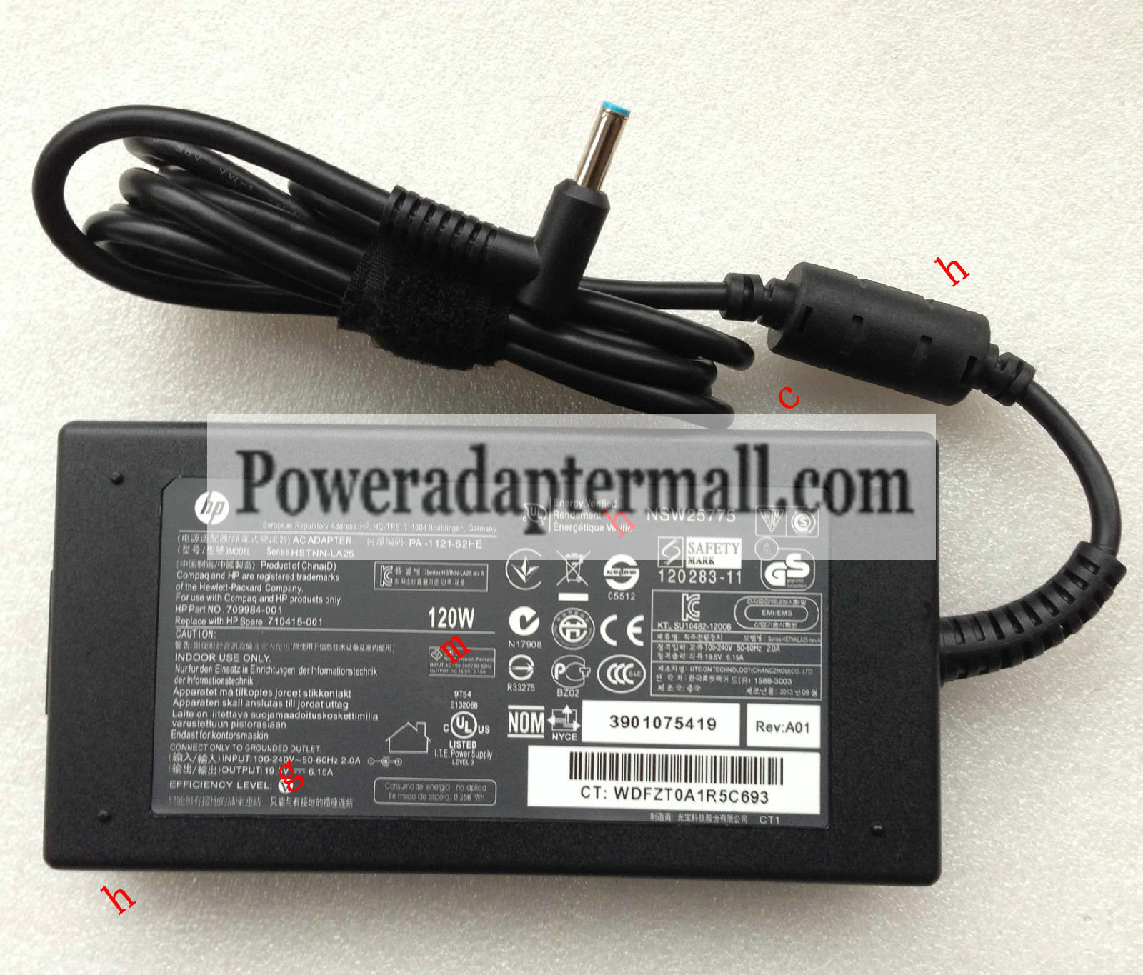 new original HP HSTNN-LA25 PA-1121-62HE 19.5V 6.15A AC Adapter